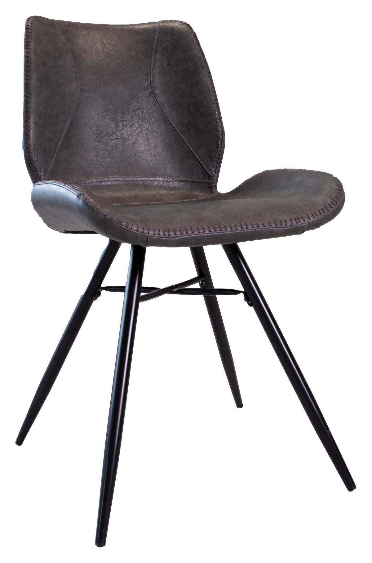 Stuhl-Set Barron 4er-Set ca. 47x82 cm Anthrazit - Anthrazit/Schwarz, KONVENTIONELL, Textil/Metall (47/82/55cm) - MID.YOU