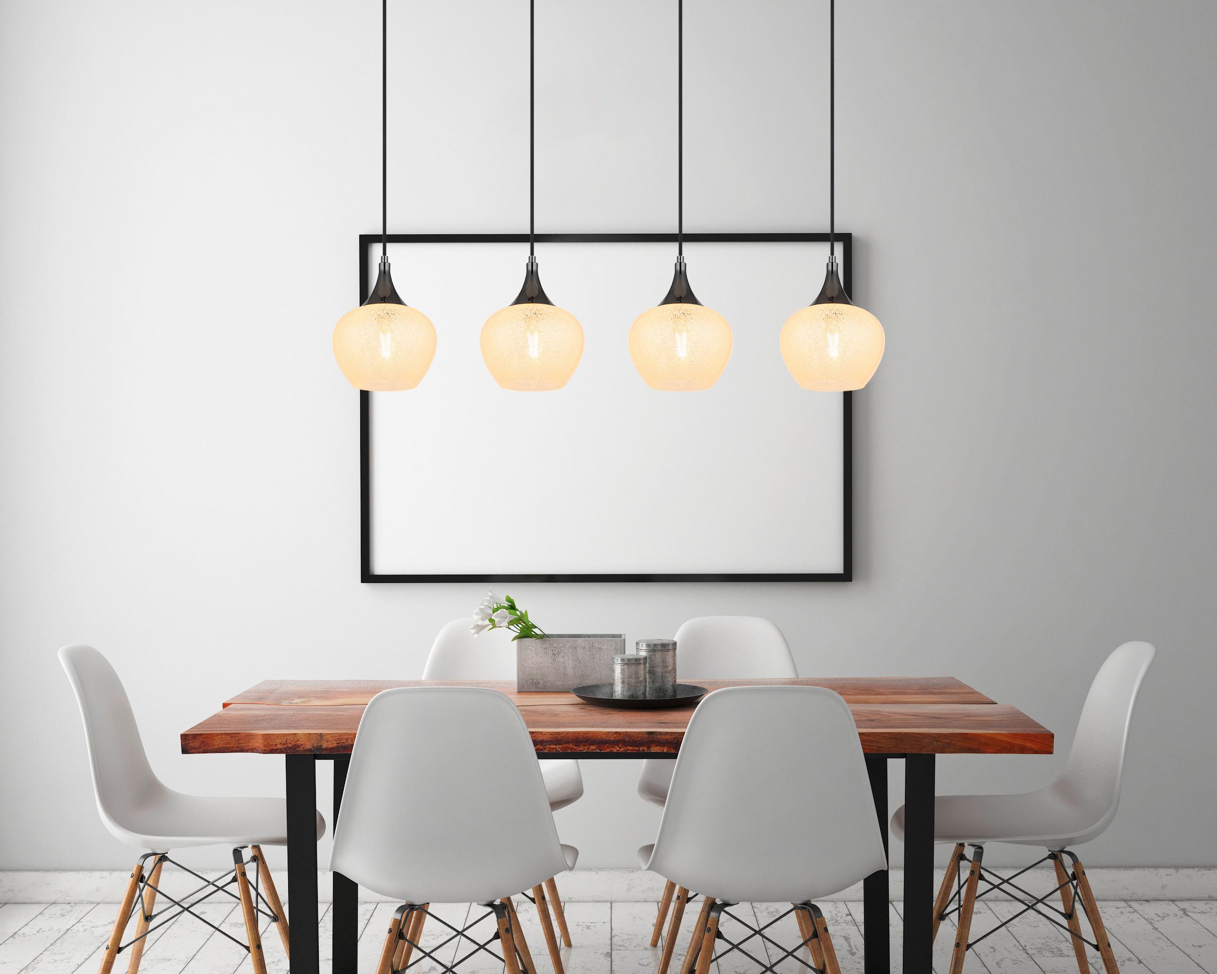 Hängeleuchte Maxy Schwarz/Chromfarben max.40Watt - Klar/Chromfarben, KONVENTIONELL, Glas/Kunststoff (99/18/120cm) - Globo