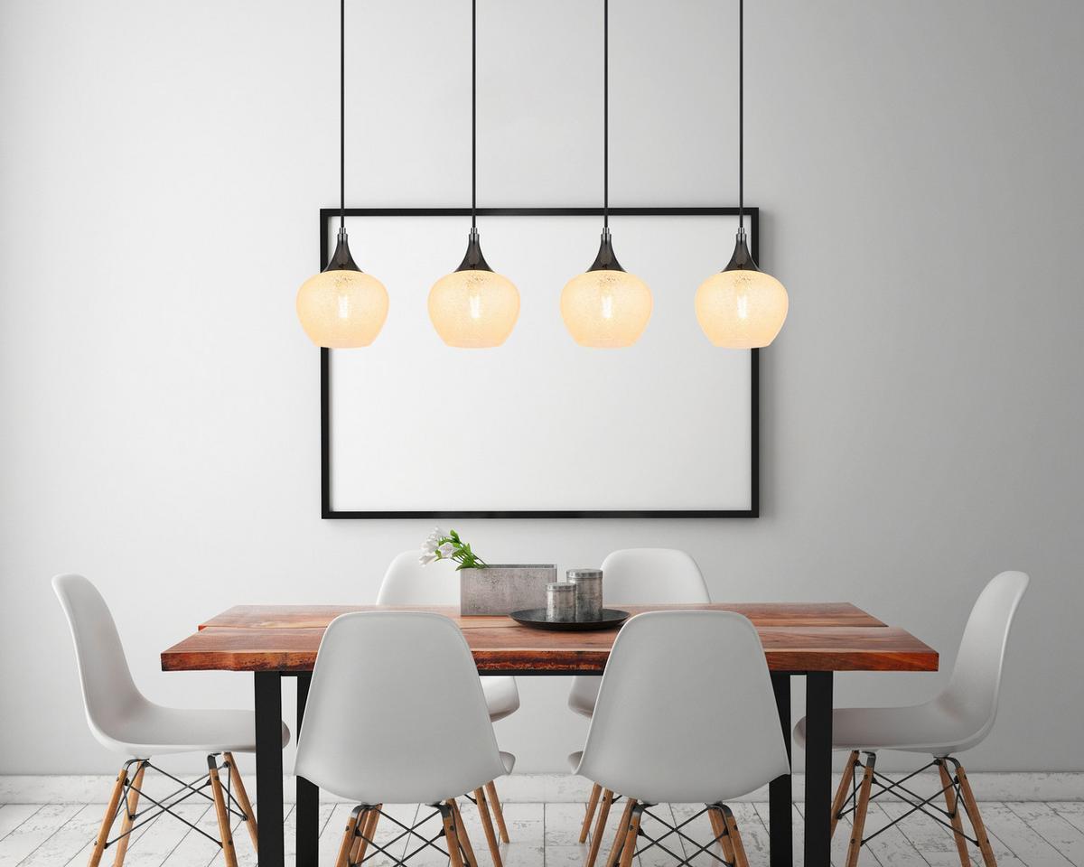 Hängeleuchte Maxy Schwarz/Chromfarben max.40Watt - Klar/Chromfarben, KONVENTIONELL, Glas/Kunststoff (99/18/120cm) - Globo