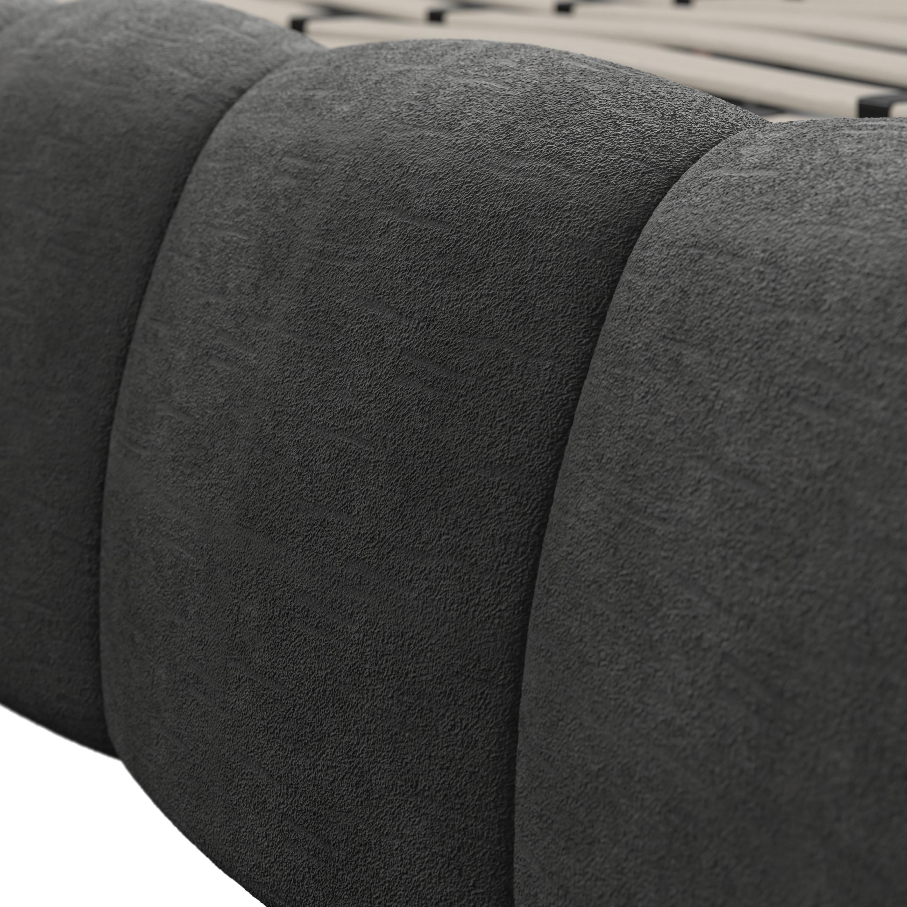 STOPPAD SÄNG MARIJA - mörkgrå/stålfärgad, Modern, metall/trä (180/200cm) - Bessagi Home