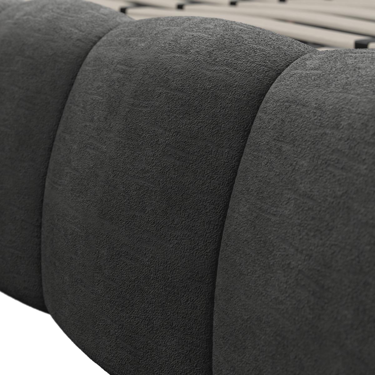 Polsterbett Marija ca. 180x200 cm Dunkelgrau - Edelstahlfarben/Dunkelgrau, MODERN, Holz/Textil (180/200cm) - Bessagi Home