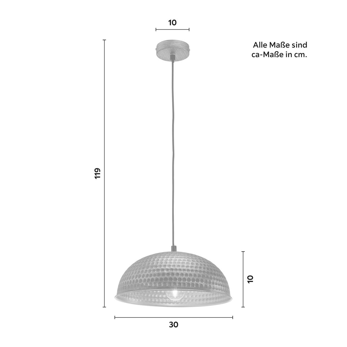 LAMPA WISZĄCA ALWINA - kolor srebrny/czarny, Modern, metal (30/119cm) - Modern Living
