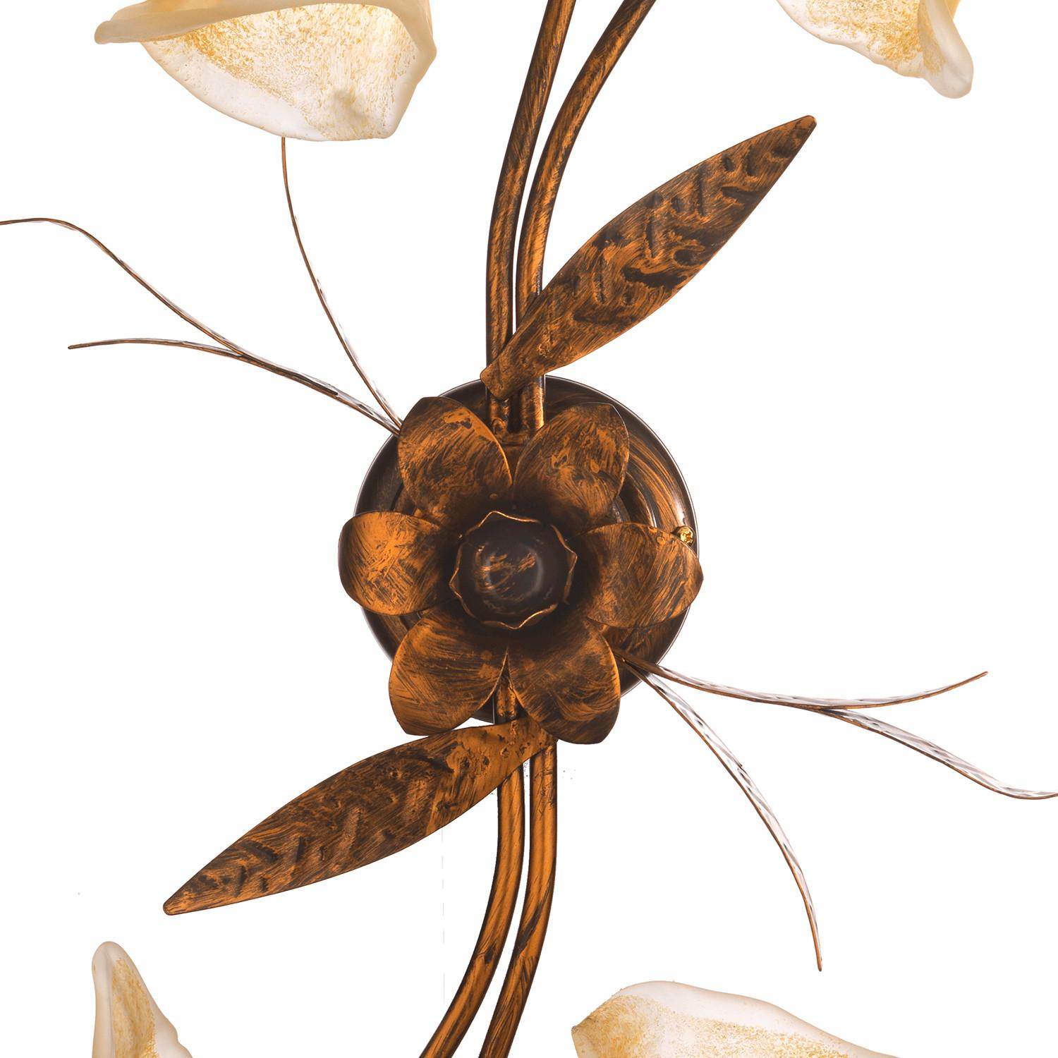 Deckenleuchte Alga Bronzefarben max. 6 Watt - Bronzefarben, KONVENTIONELL, Glas/Metall (70/40/25cm)