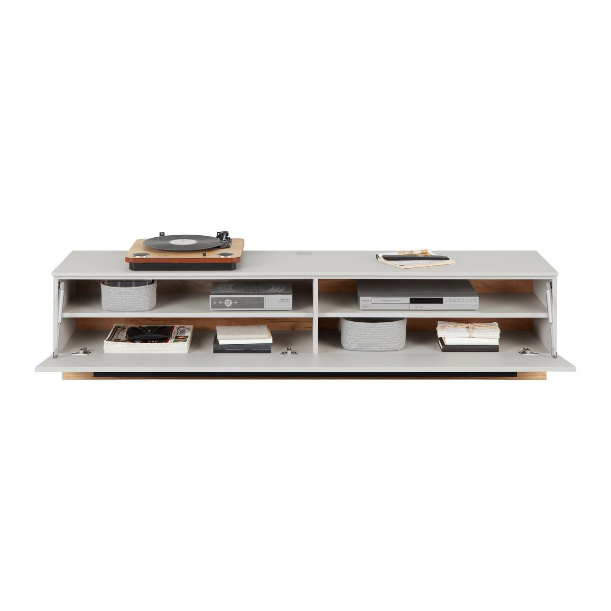 Comodă TV MATEO - cașmir/culoare lemn stejar, Modern, material pe bază de lemn (180/41/40cm) - Modern Living