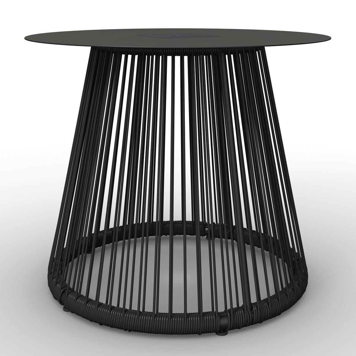 Gartenbeistelltisch Ruffy Schwarz Solar - Schwarz, MODERN, Kunststoff/Metall (55/48/55cm) - Bessagi Garden