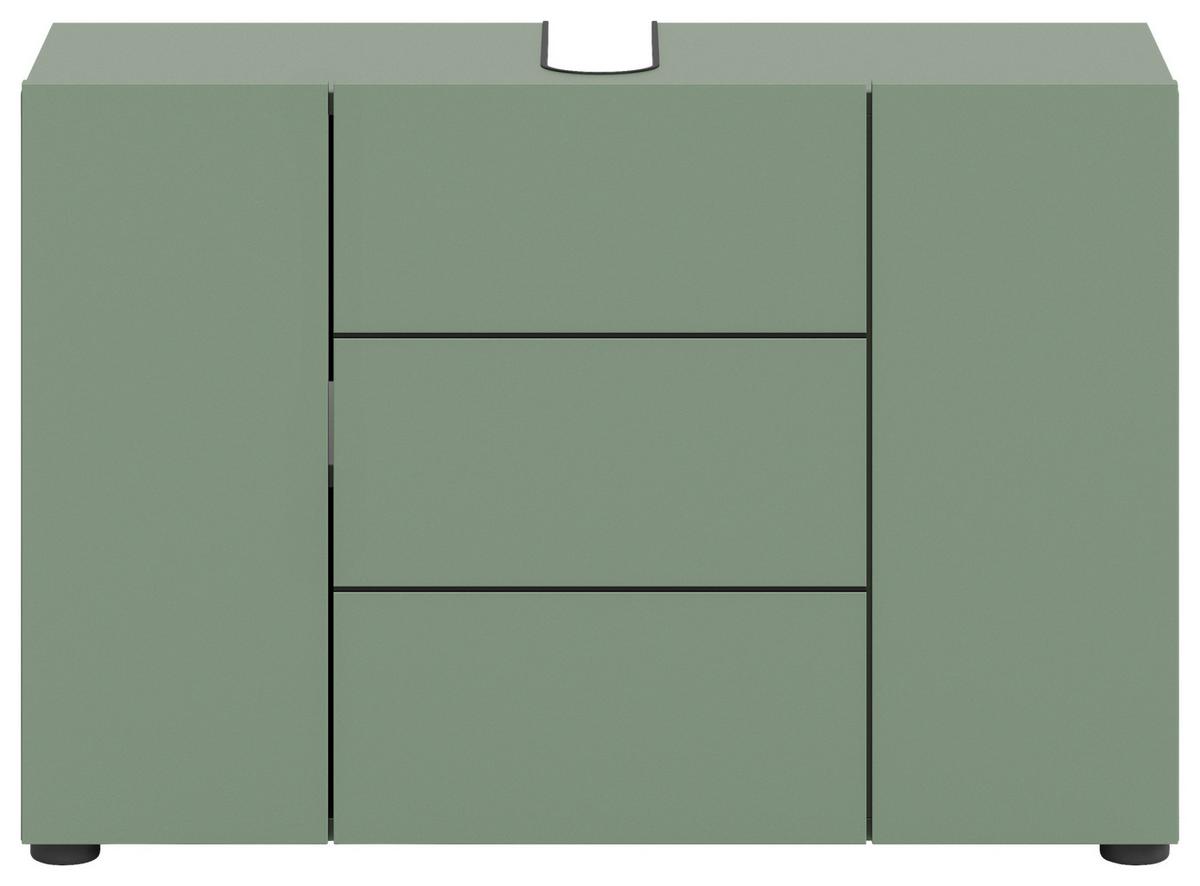 Waschbeckenunterschrank Vira ca. 82x56 cm Grün - Schwarz/Grün, MODERN, Holzwerkstoff/Kunststoff (82/56/34cm) - MID.YOU