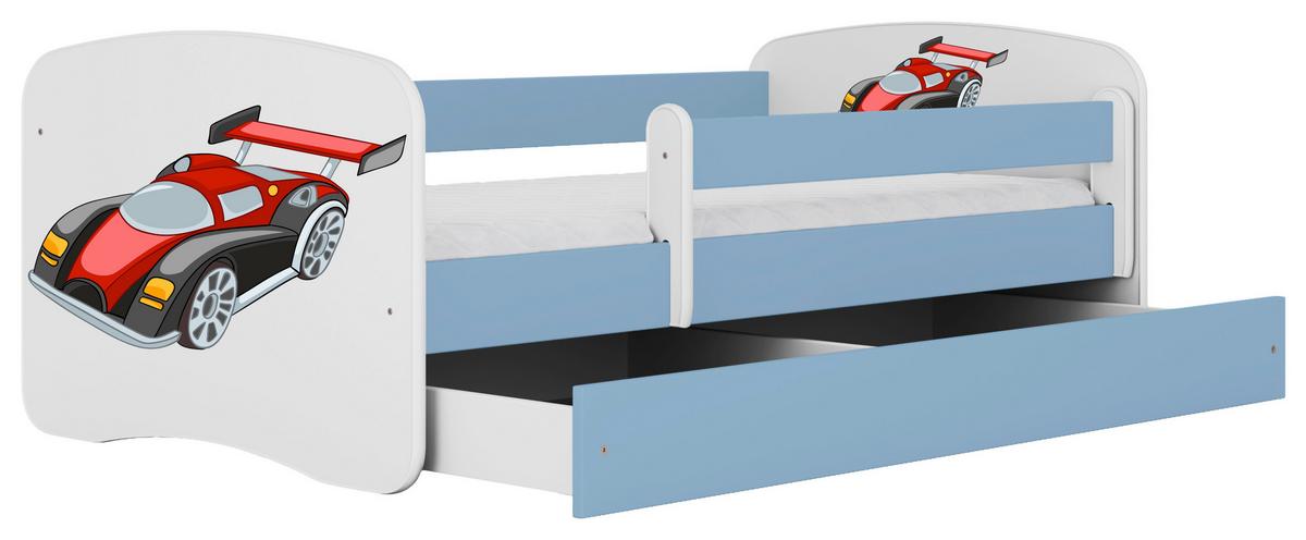 Otroška Postelja Babydreams, Bela, Modra, 80x160cm - modra/bela, Moderno, tekstil/leseni material (80/160cm) - MID.YOU