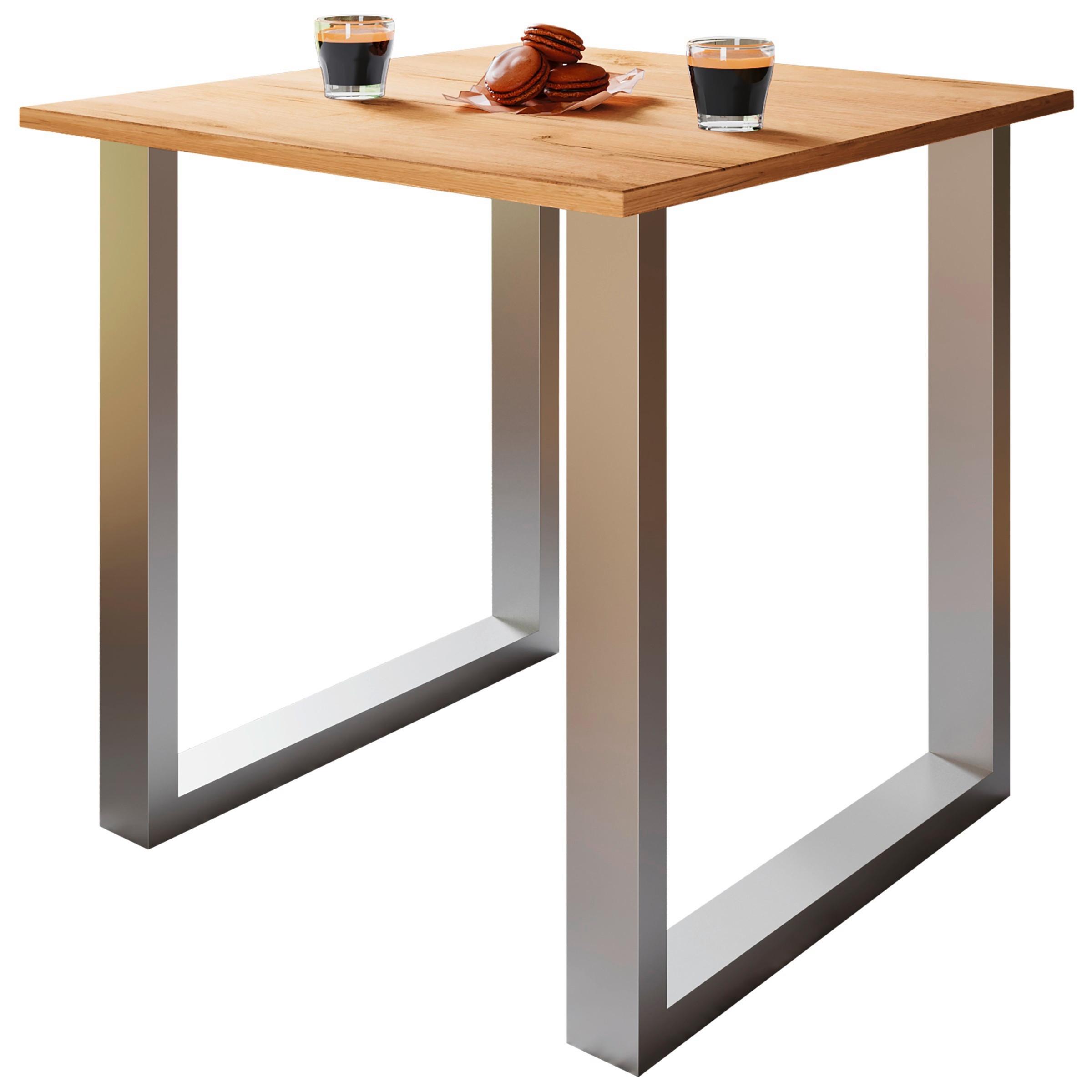 SCHREIBTISCH LONA - Silberfarben/Sonoma Eiche, Design, Holzwerkstoff/Metall (80/76/50cm) - MID.YOU