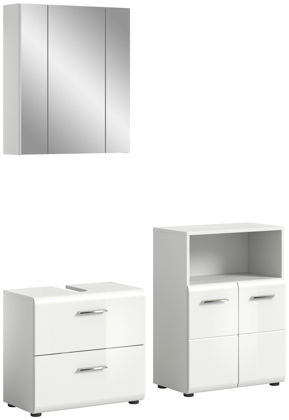Kopalnica Ice, Bela - srebrne barve/črna, Moderno, umetna masa/steklo (120cm) - MID.YOU