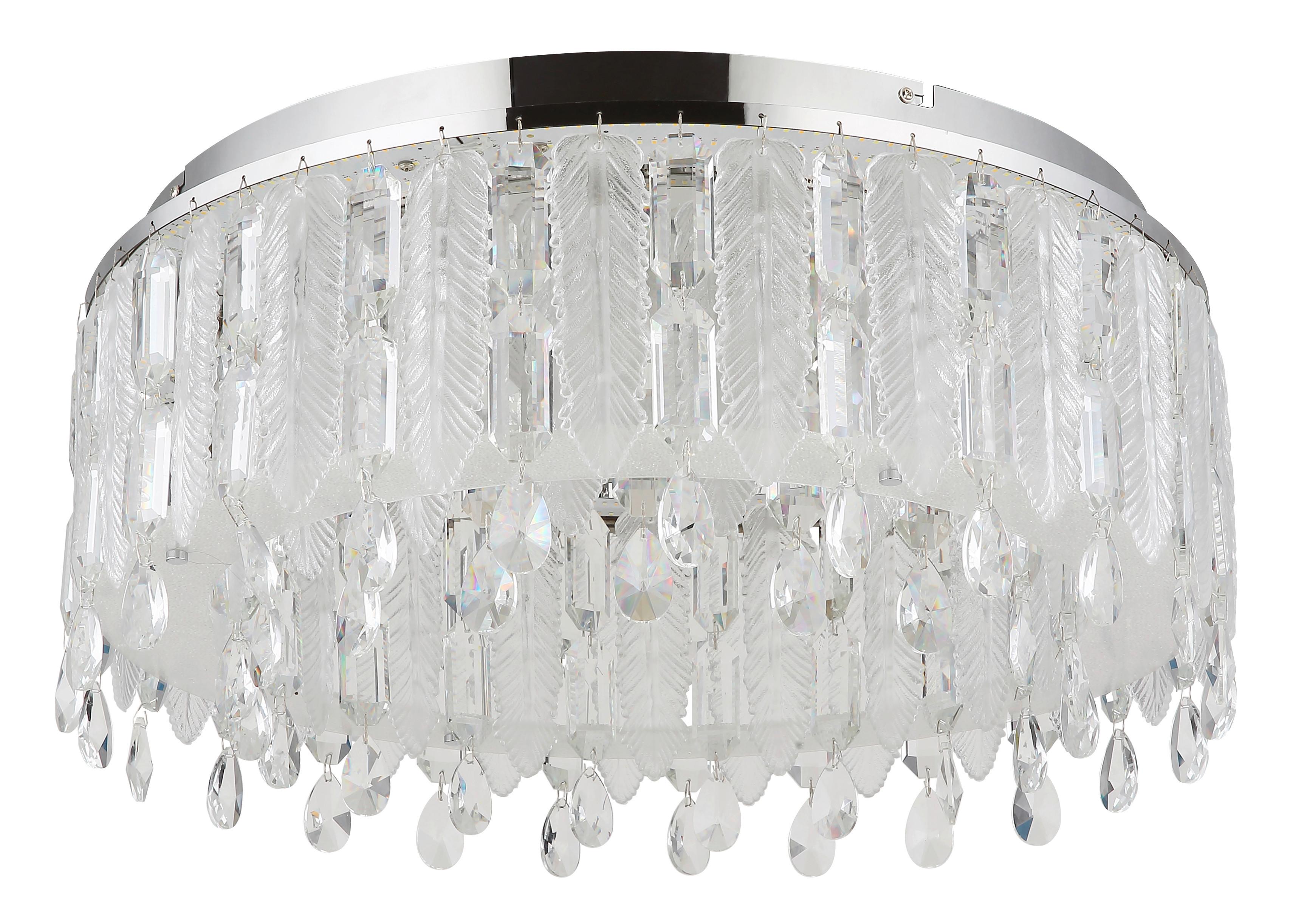 LED Mennyezeti Lámpa 67176-58d Klunka - krómszínű/átlátszó, Lifestyle, üveg/textil (58,5/26,5cm)