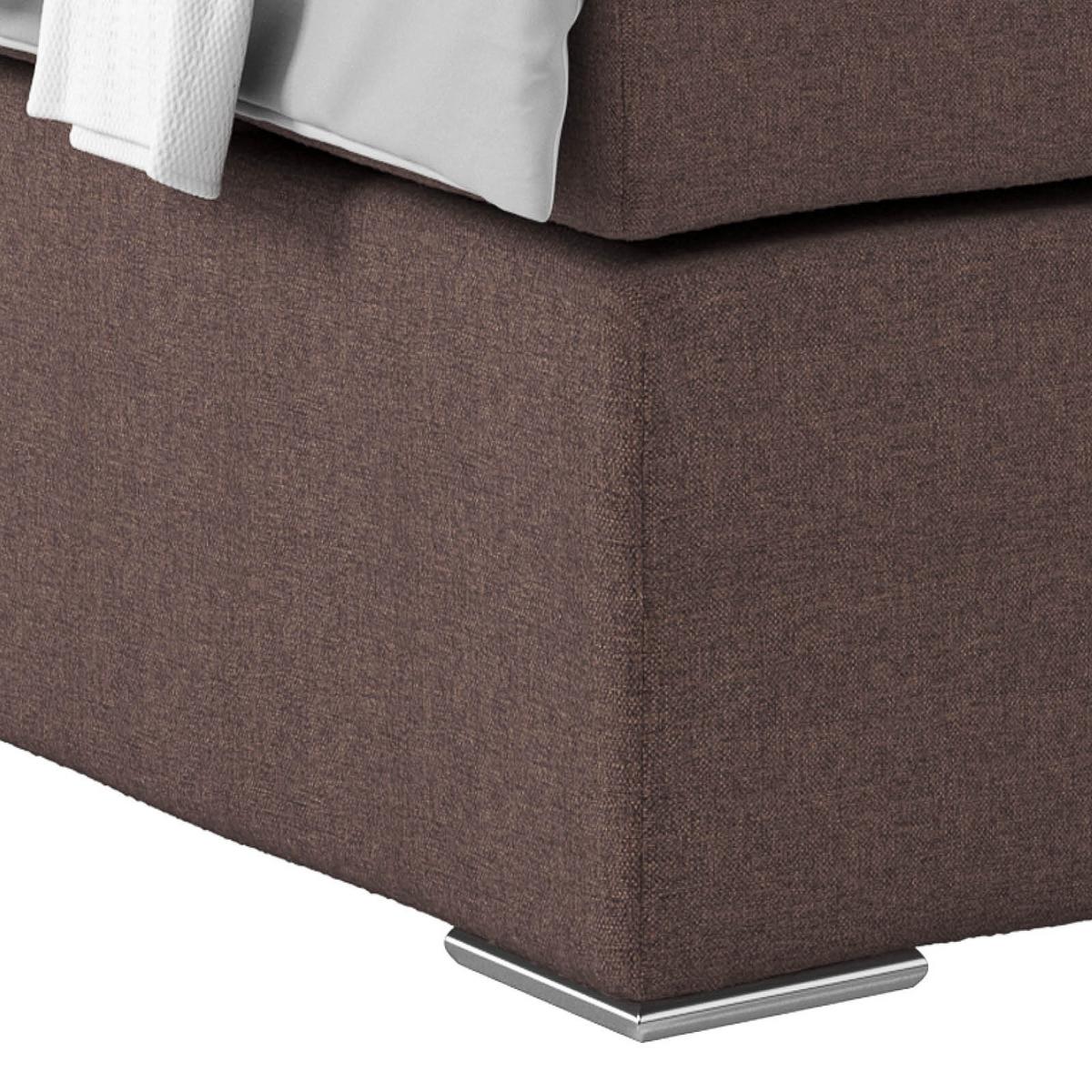 Boxspring Krevet Nero - boje kroma/smeđa, Konvencionalno, tekstil/metal (160/200cm) - Best Price