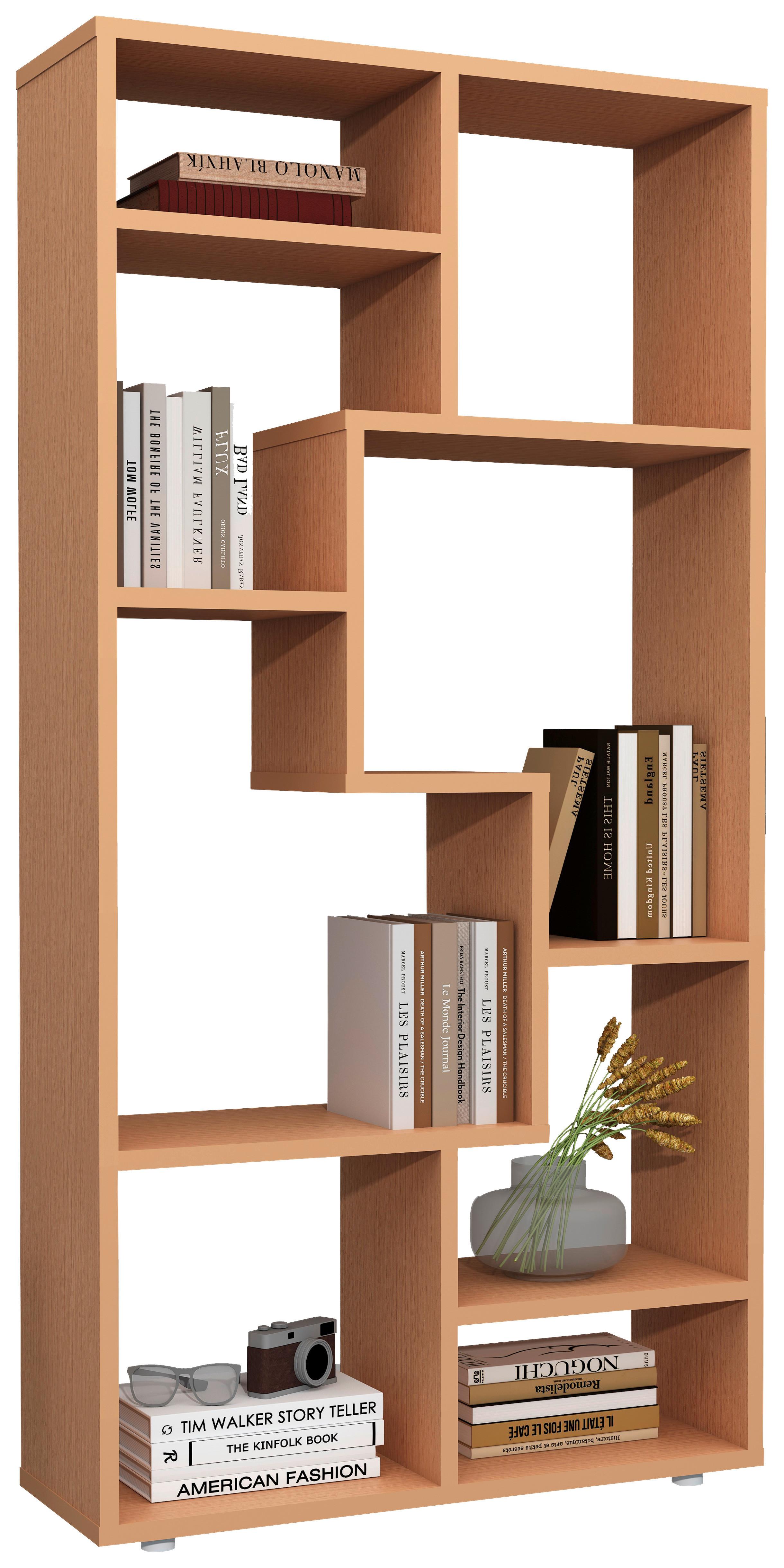 Regal Lanisa Buchefarben - Buchefarben/Grau, MODERN, Holzwerkstoff/Kunststoff (58/116/20cm) - MID.YOU