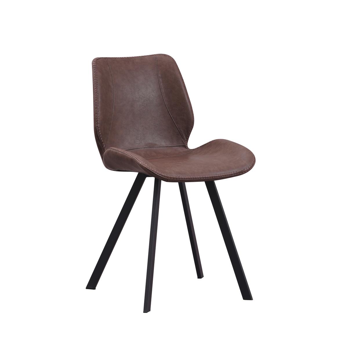 Stuhl-Set Barona 4er-Set Taupe Lederlook - Taupe/Schwarz, MODERN, Textil/Metall (44/80/55cm) - MID.YOU