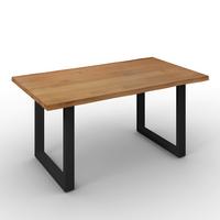 Esstisch Dan in Holz Eiche massiv ca. 180x90 cm - Eichefarben/Schwarz, MODERN, Holz/Metall (180/90/76cm) - Bessagi Home