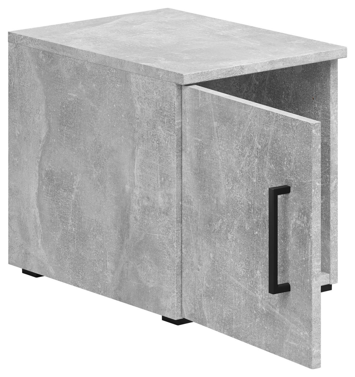 Aufsatzschrank Multistauraum Betonoptik - Schwarz/Grau, MODERN, Holzwerkstoff/Kunststoff (30cm) - Mömax