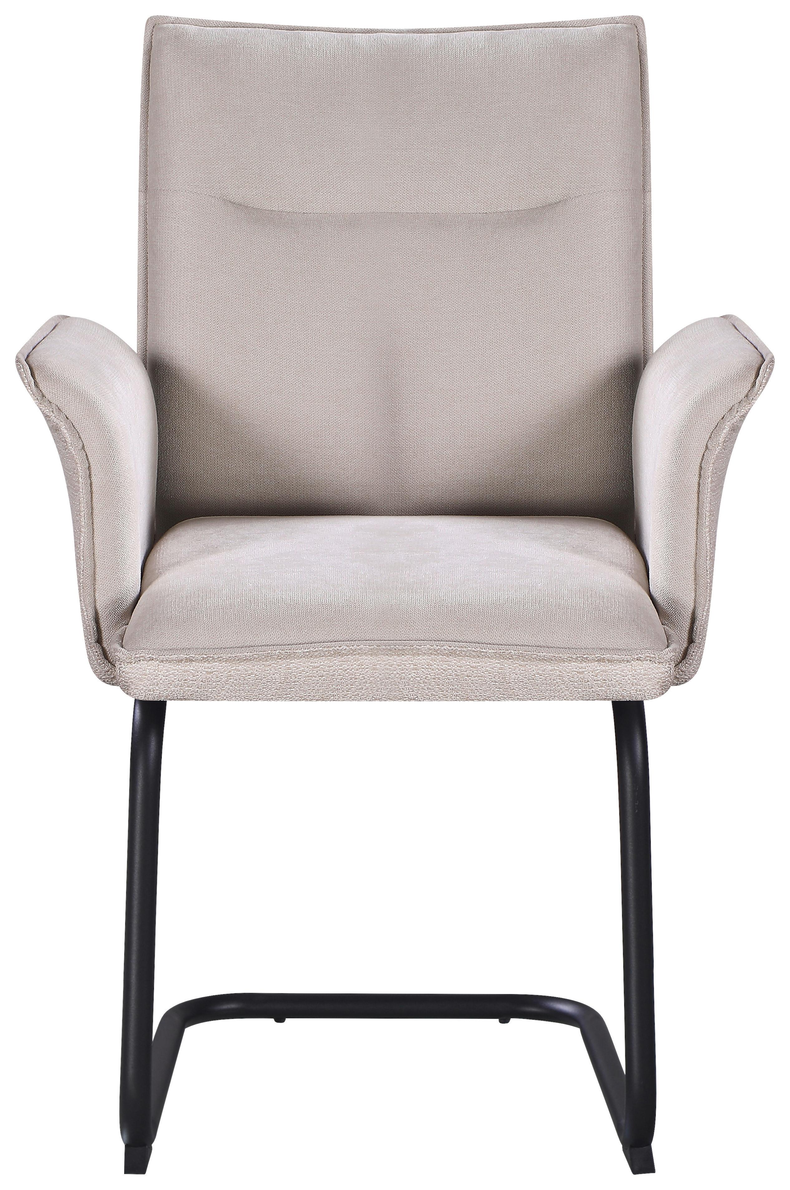 STOL MED ARMSTÖD NOVA - beige/svart, Modern, metall/textil (63/90/61cm) - Mömax