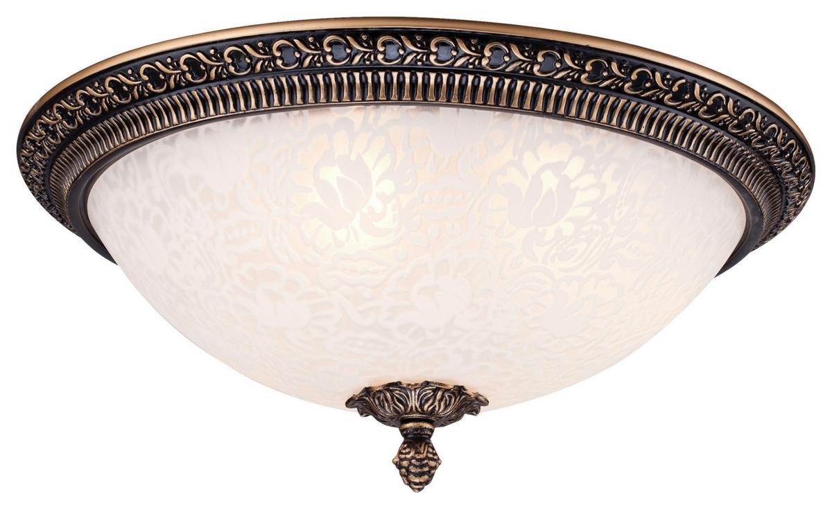 DECKENLEUCHTE PASCAL - Weiss/Bronzefarben, Basics, Glas/Metall (37/19/37cm) - MAYTONI