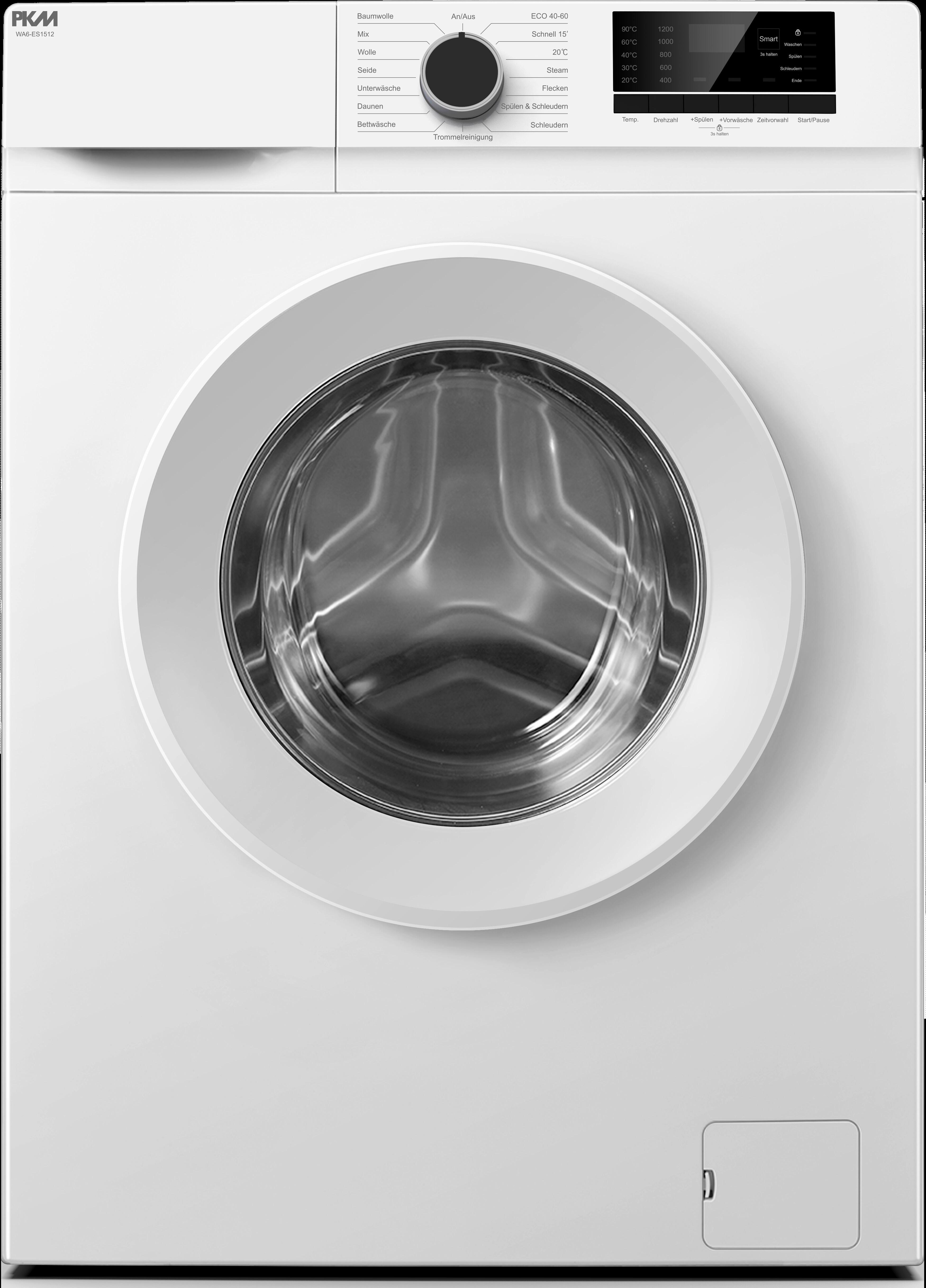 Waschmaschine WA6-ES1512 Weiß - Weiß, Basics, Kunststoff (60/84/45cm) - PKM