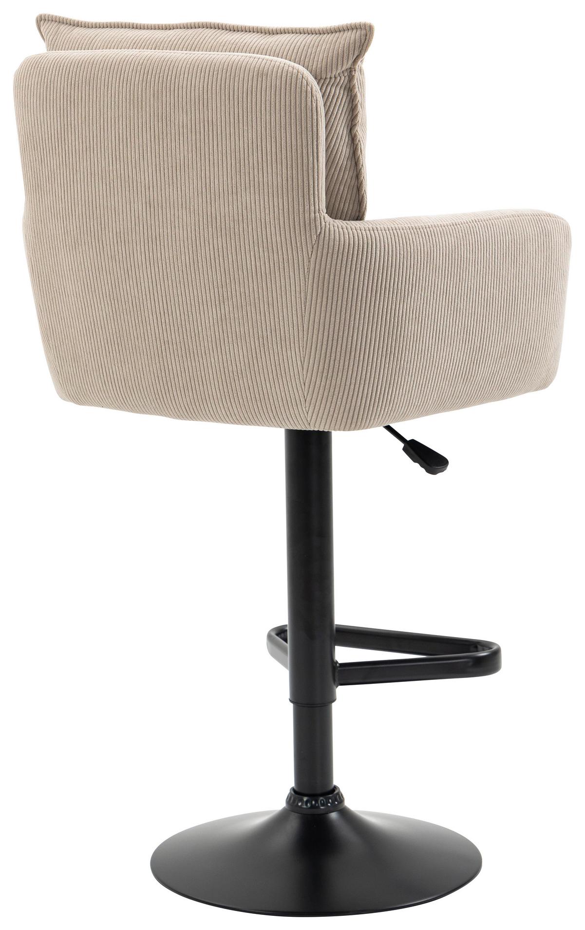 STOŁEK BAROWY POINT -EXKLUSIV- - beżowy/kremowy, Design, metal/tkanina (54/98-120/58cm) - Novel