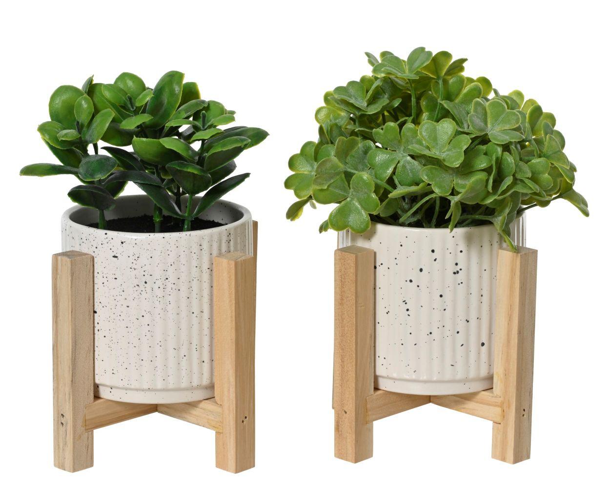 Biljka Umjetna Joyce Ø/v: 13x19cm - bijela/zelena, Basics, plastika (13/19cm)