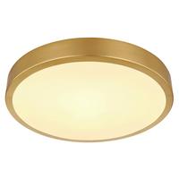 LED-Deckenleuchte Tibey Opal/Messingfarben max.15 Watt - Messingfarben/Opal, KONVENTIONELL, Kunststoff/Metall (25/3cm) - Globo