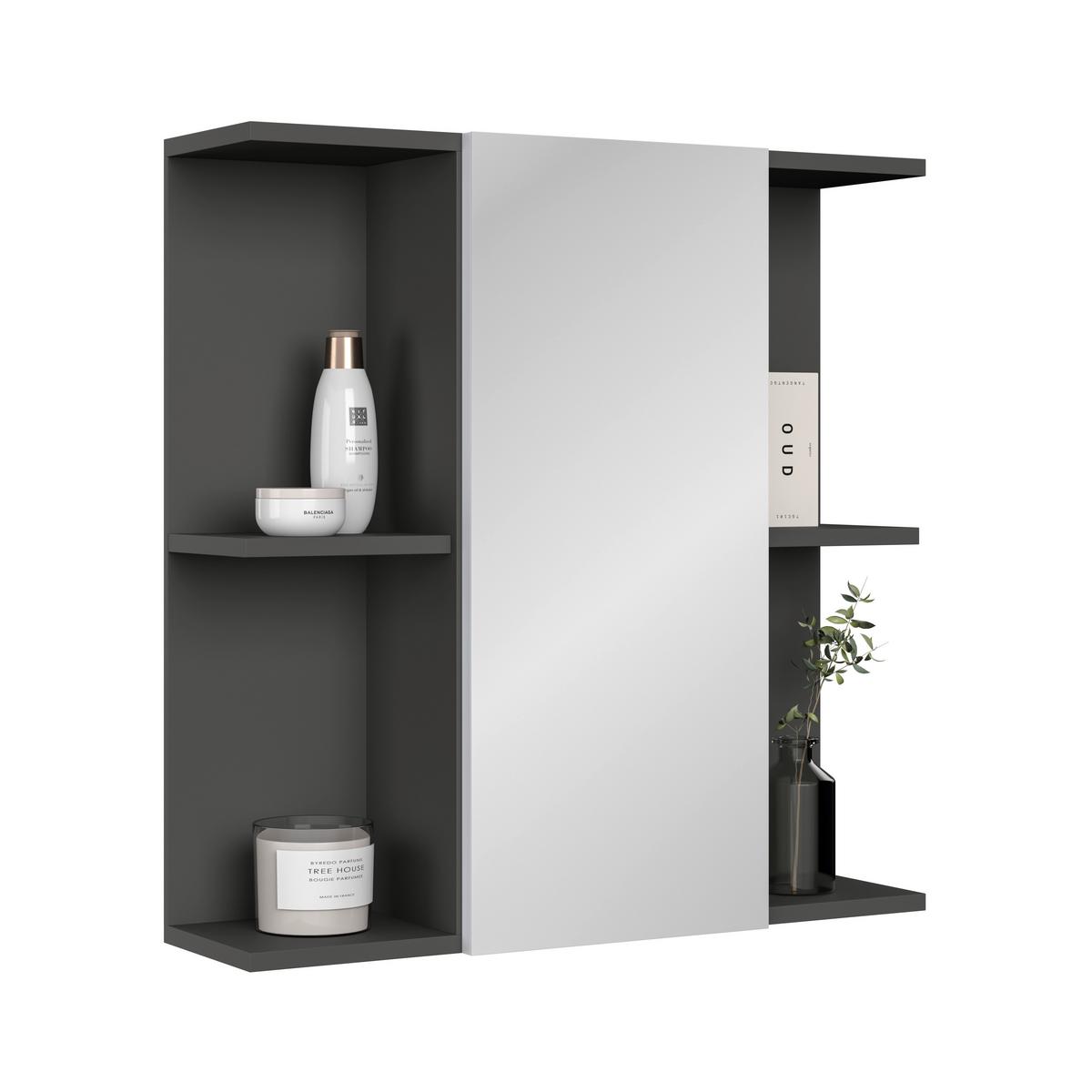 Element S Ogledalom Pearl New - bijela/antracit, Konvencionalno, staklo/drvni materijal (70/71/23cm)