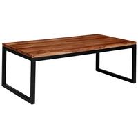 Couchtisch Holz massiv, Sheesham/Schwarz - Sheeshamfarben/Schwarz, KONVENTIONELL, Holz/Metall (110/60/40cm) - MID.YOU