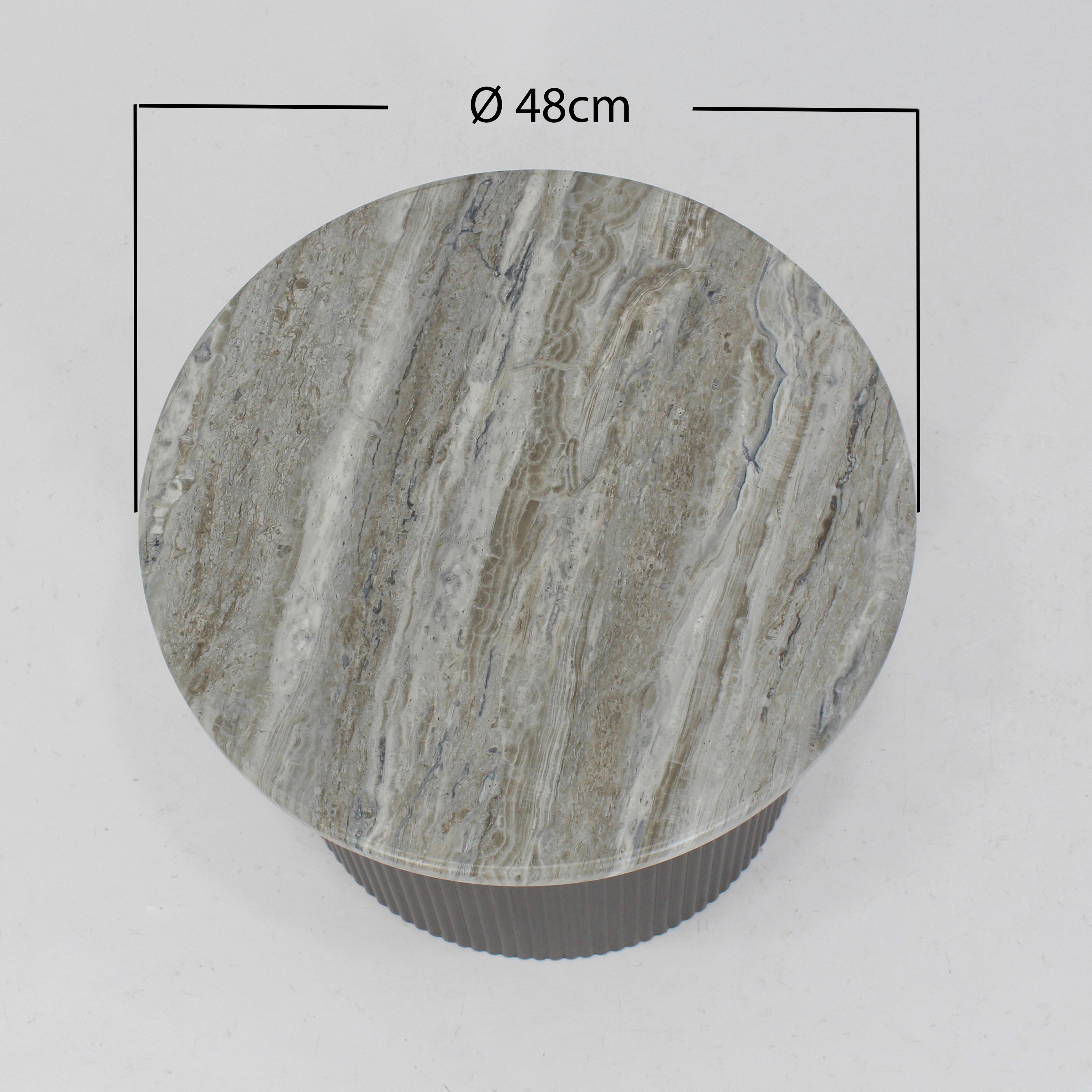 SOFFBORD SOLCO -TREND- - bronsfärgad/naturfärgad, Lifestyle, metall/trämaterial (46/41cm) - Premium Living