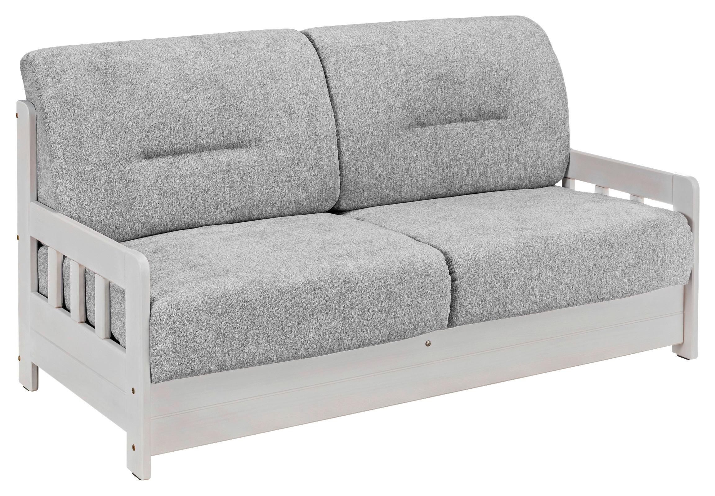 Schlafsofa Camino Holzkorpus Grau/Weiß - Weiß/Grau, LIFESTYLE, Holz/Textil (154/88/90cm) - Livetastic