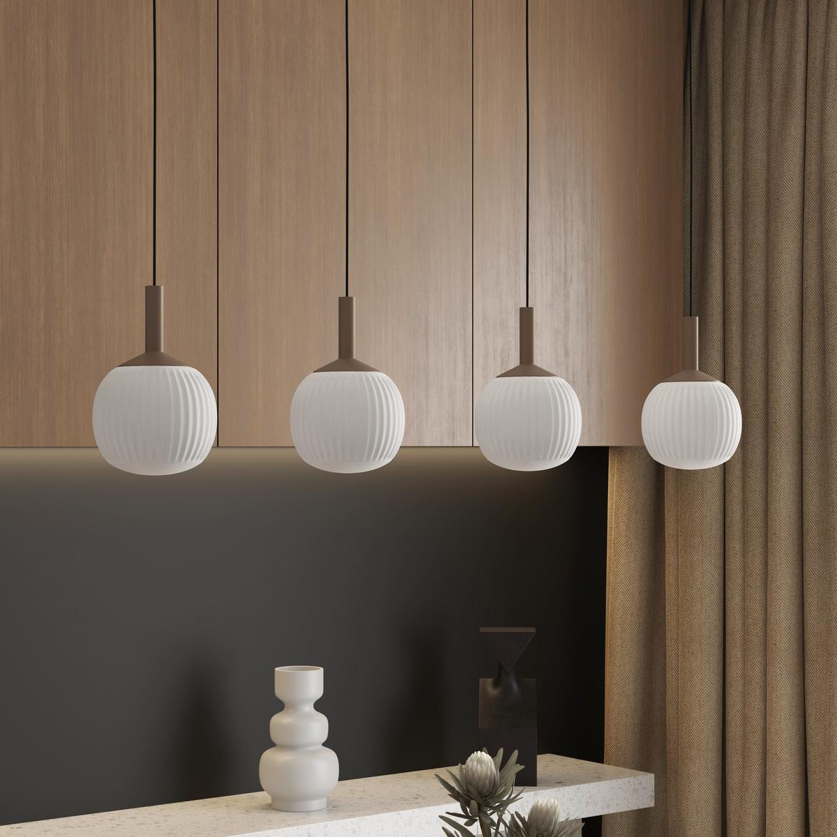 LAMPA WISZĄCA LED SWINDON *SBN* - biały, Design, metal/szkło (114/15/150cm) - Novel