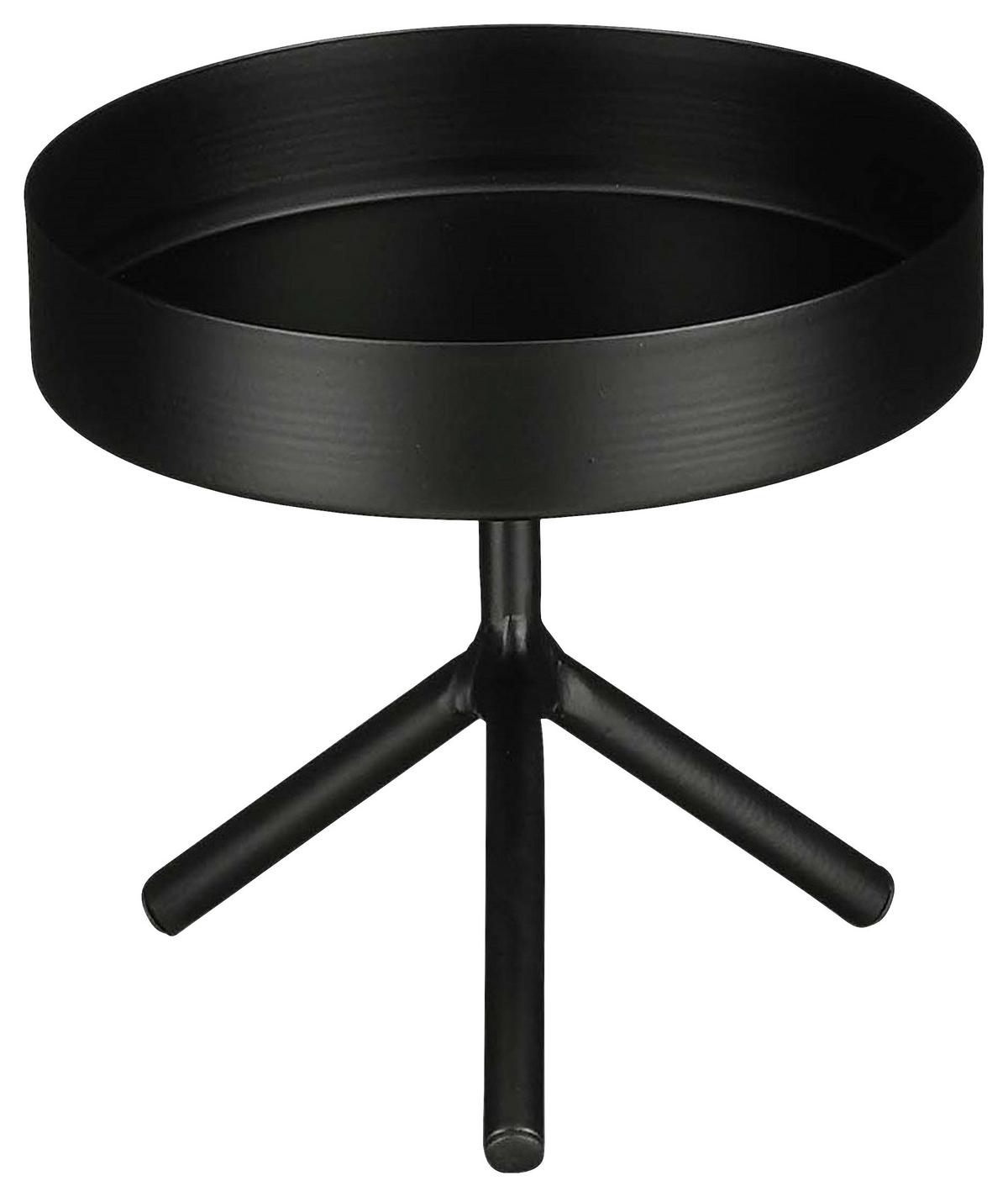 Dekotablett Luxi Schwarz - Schwarz, MODERN, Metall (15/12cm) - Modern Living