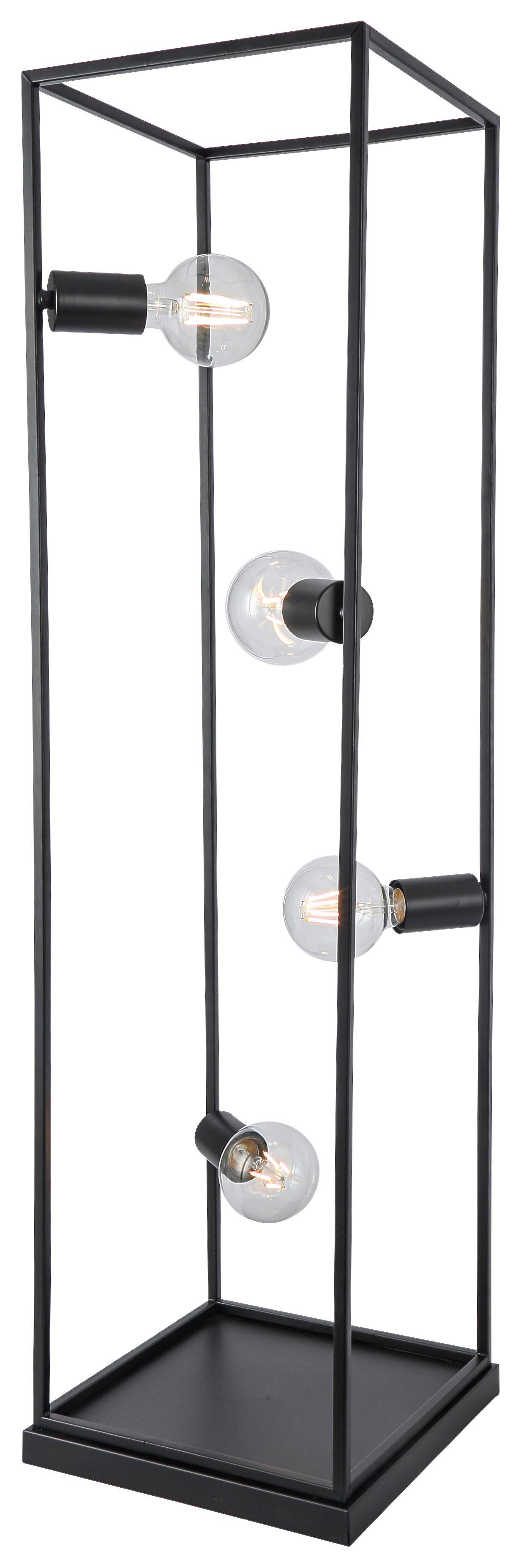 Lampadar Quadri - negru, Konventionell, metal (27/26/130cm) - Modern Living