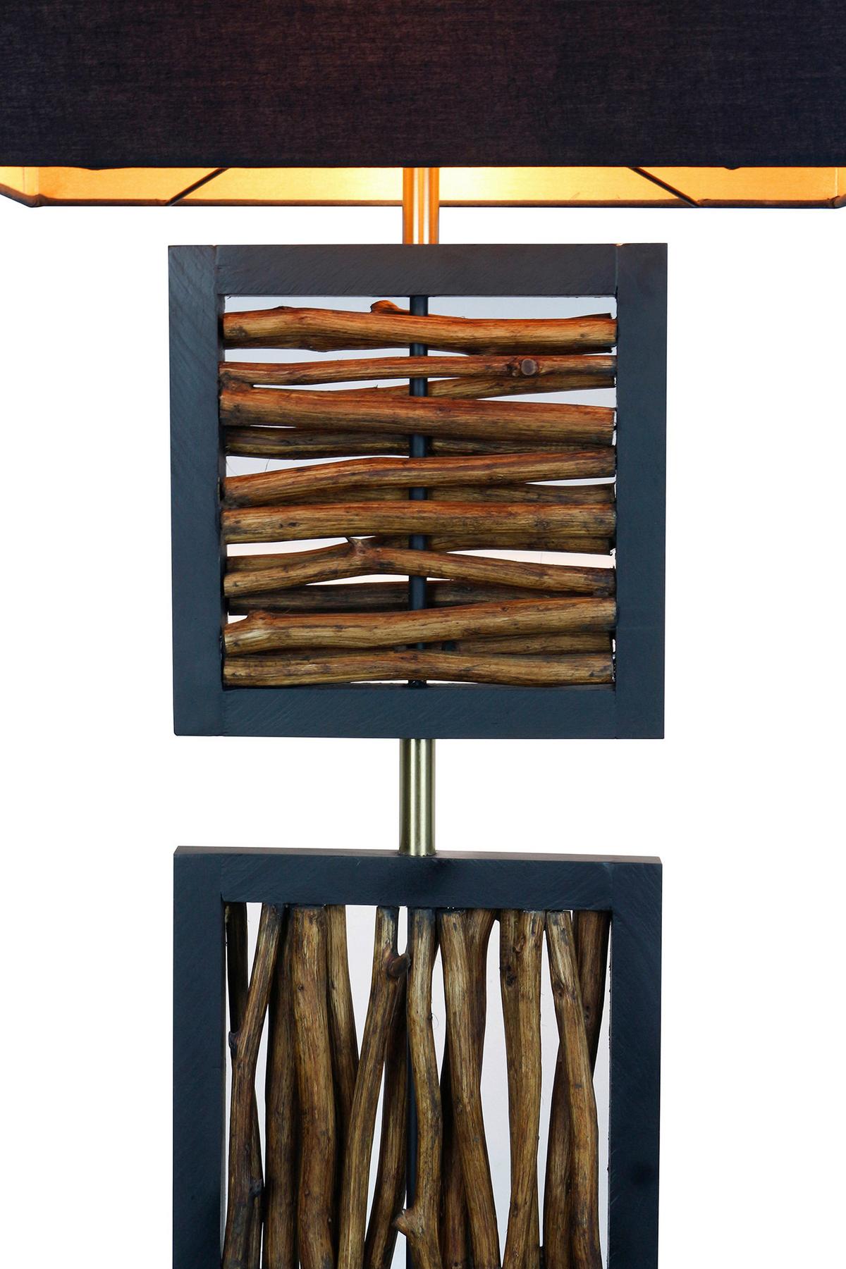 Stoječa Svetilka Driftwood - zlate barve/črna, Design, kovina/tekstil (40/163/20cm) - P & B