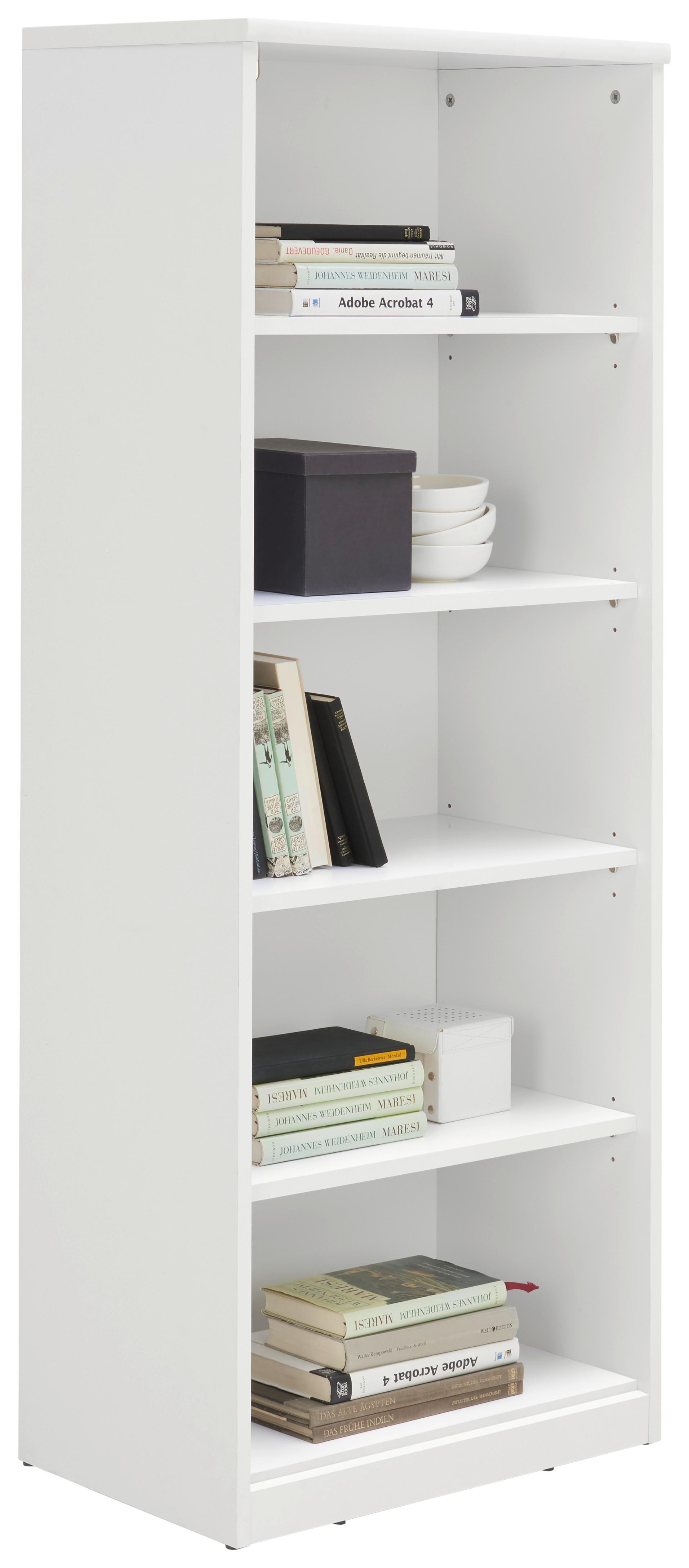 REGAŁ EASY - biały/czarny, Basics, materiał drewnopochodny (55/148/36cm) - Xora