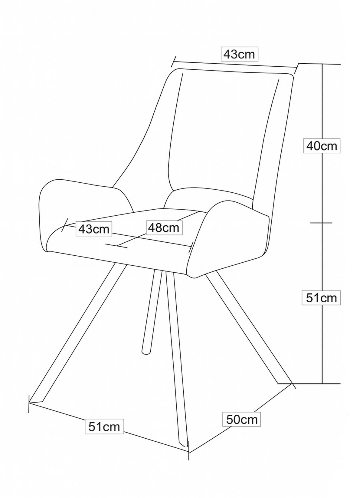 STUHL-SET HELEN - Anthrazit/Schwarz, Modern, Textil/Metall (56/91/63cm) - MID.YOU