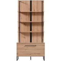 Polcos Elem Sardinia - fekete/Artisan tölgy, Modern, faalapú anyag (85/192/42cm)