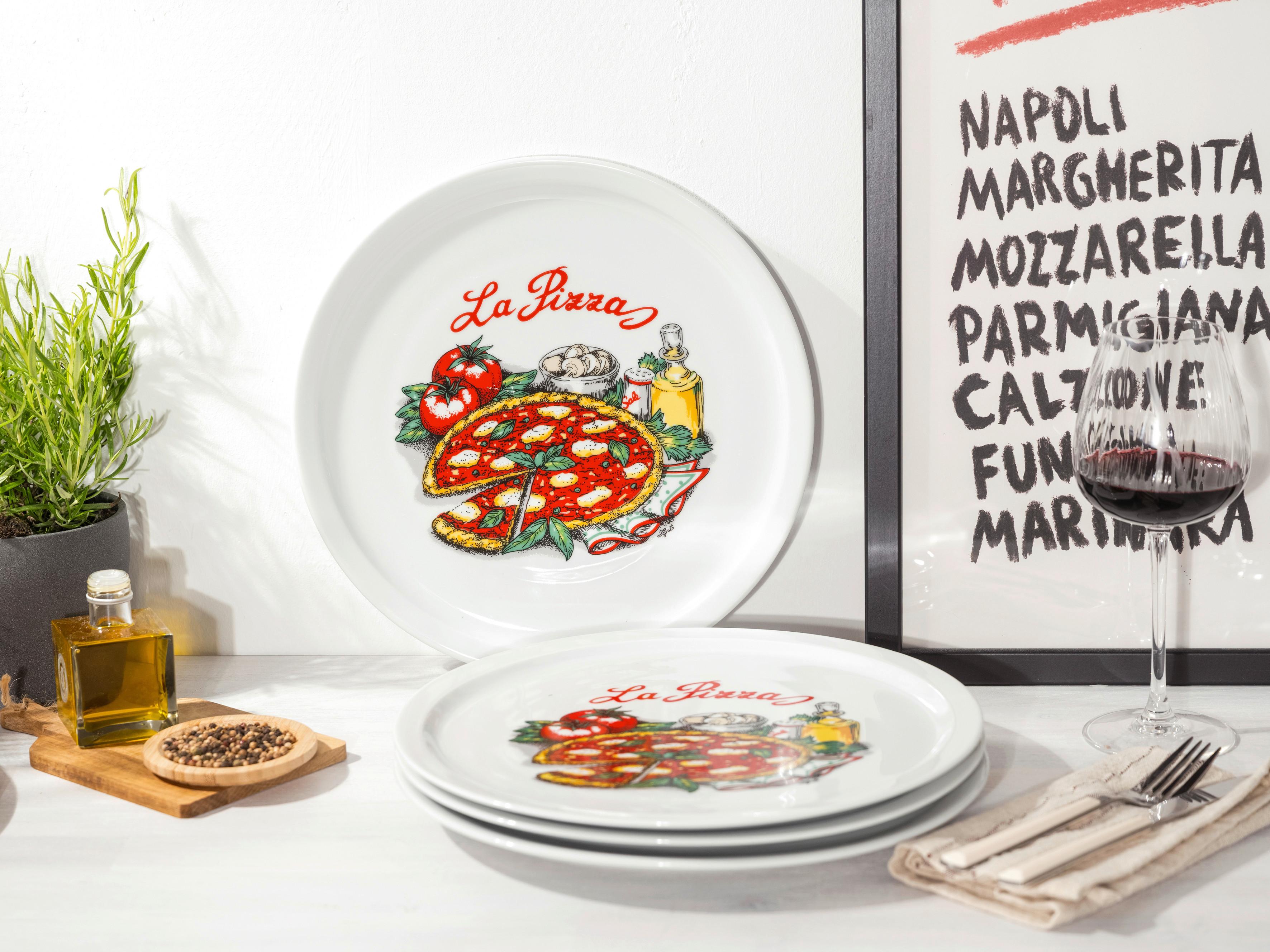 Set Krožnikov Za Pico Milano La Pizza, 4-Delni - večbarvno, Basics, keramika (40cm) - Creatable