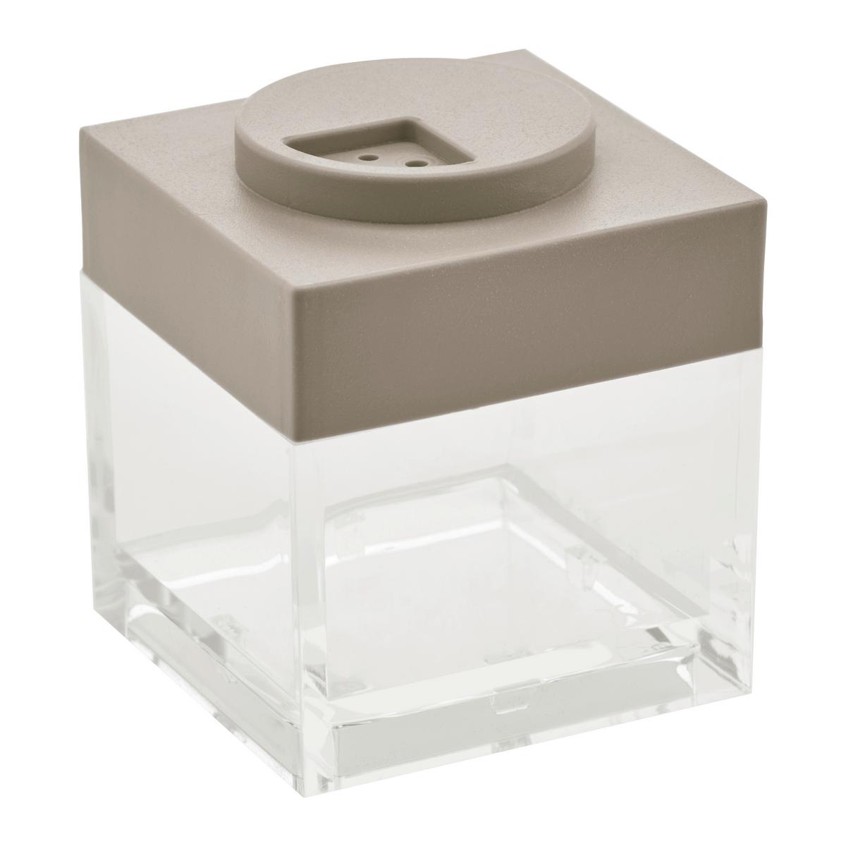 POJEMNIK KUCHENNY ADORNO - szarobrązowy/przezroczysty, tworzywo sztuczne (5/5/5,5cm)