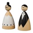 Skulptur Maria in Schwarz/Weiß, 2er Set - Schwarz/Weiß, ROMANTIK / LANDHAUS, Holz (10/5/5cm)