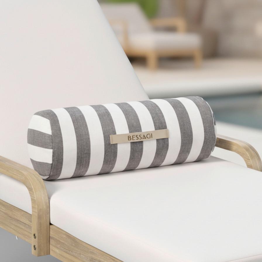 Nackenkissen Lea Grau/Weiß - MODERN (50/20/20cm) - Bessagi Garden