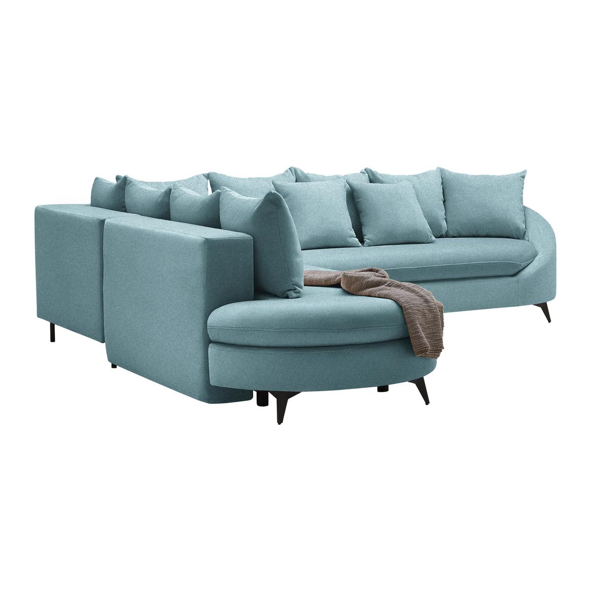 Ecksofa Axel Blau - Blau/Schwarz, MODERN, Textil/Metall (250/87/291cm) - Mömax
