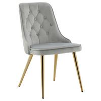 STUHL-SET VELVET DELUXE - Goldfarben/Hellgrau, Design, Kunststoff/Textil (50/88.5/66cm) - Livetastic