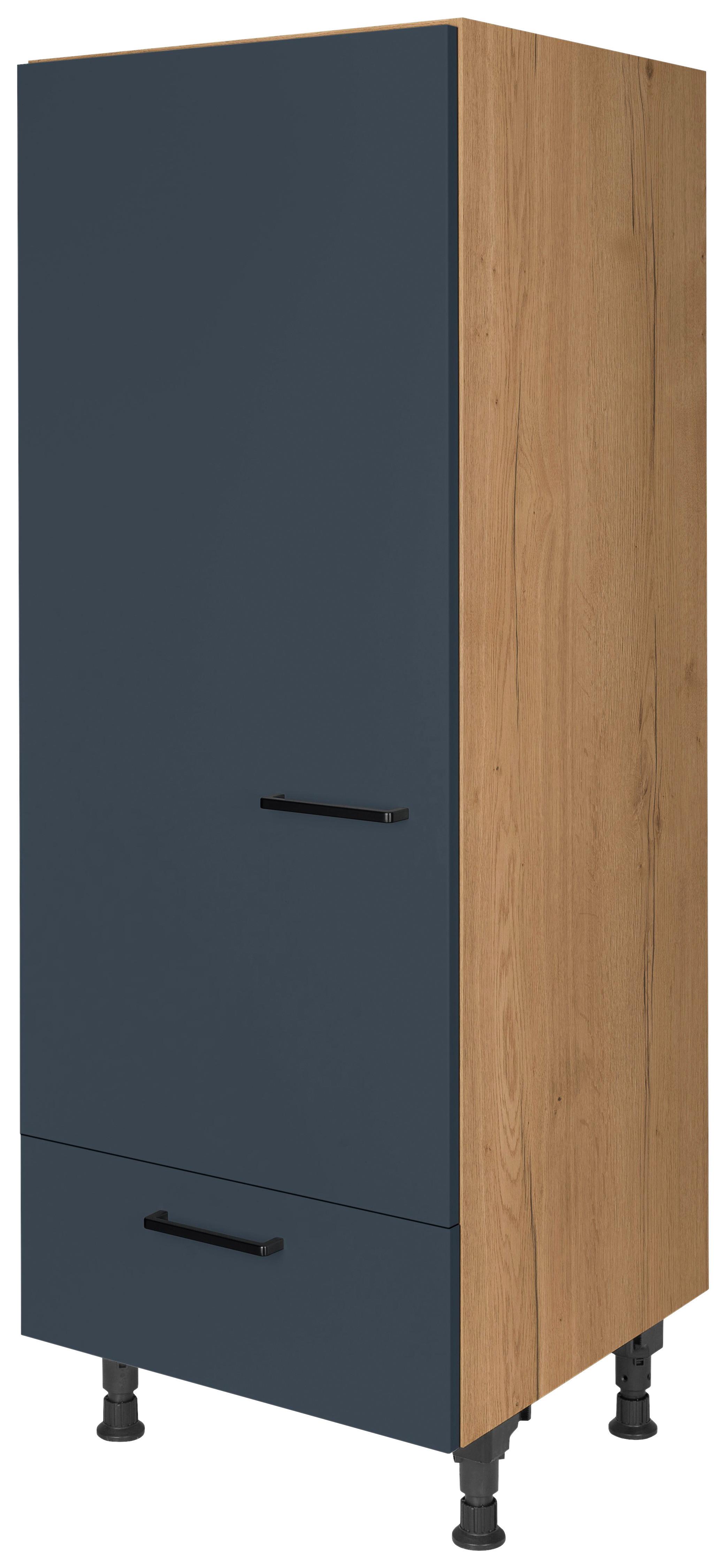 Geräteumbauschrank Easytouch Blau - Blau/Eichefarben, MODERN, Holzwerkstoff/Metall (60/168/58cm) - Nobilia