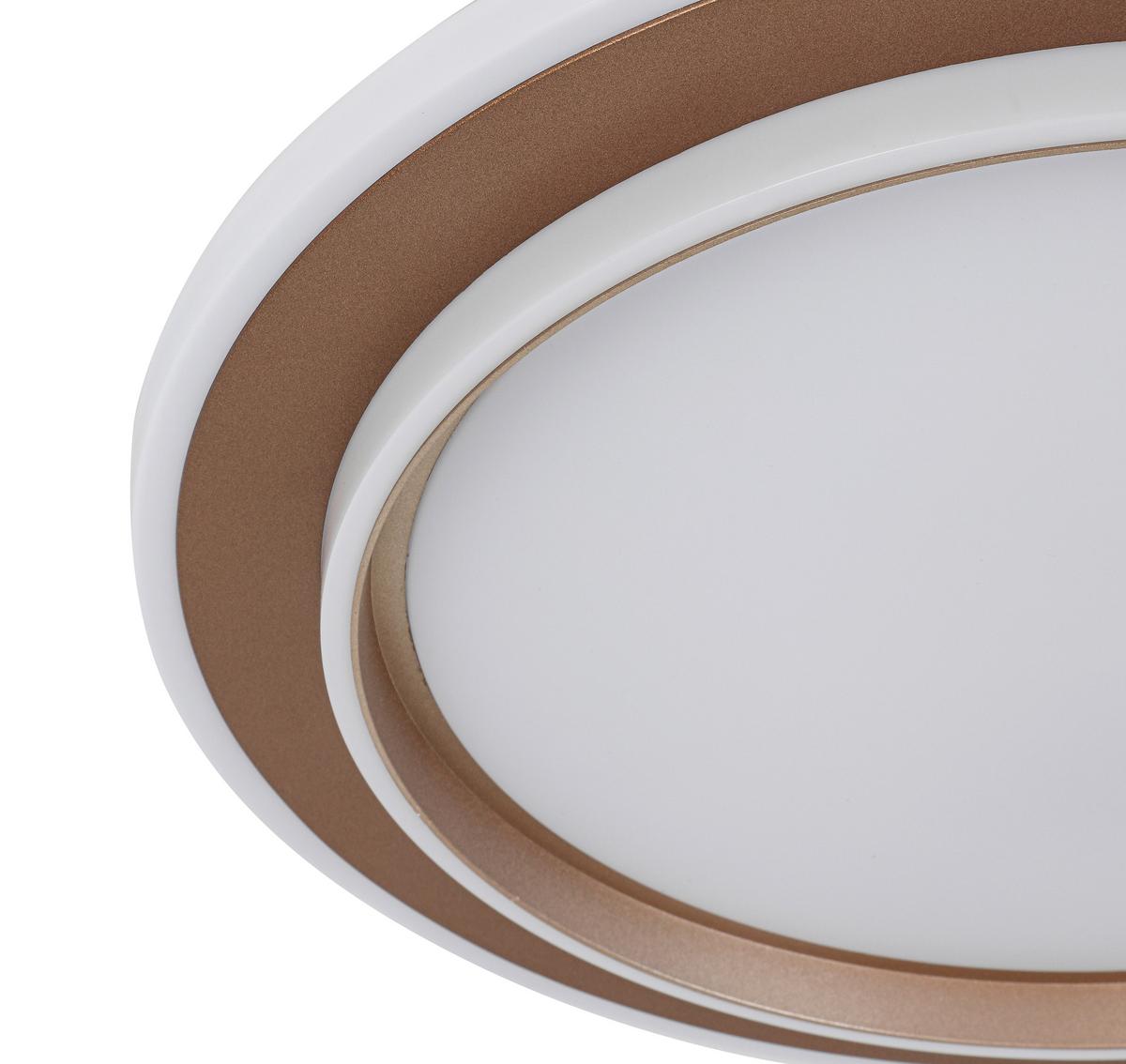 LED-Deckenleuchte Prol Weiß/Cappuccino max. 24 Watt - Champagner/Weiß, MODERN, Kunststoff/Metall (46/5,5cm) - Mömax