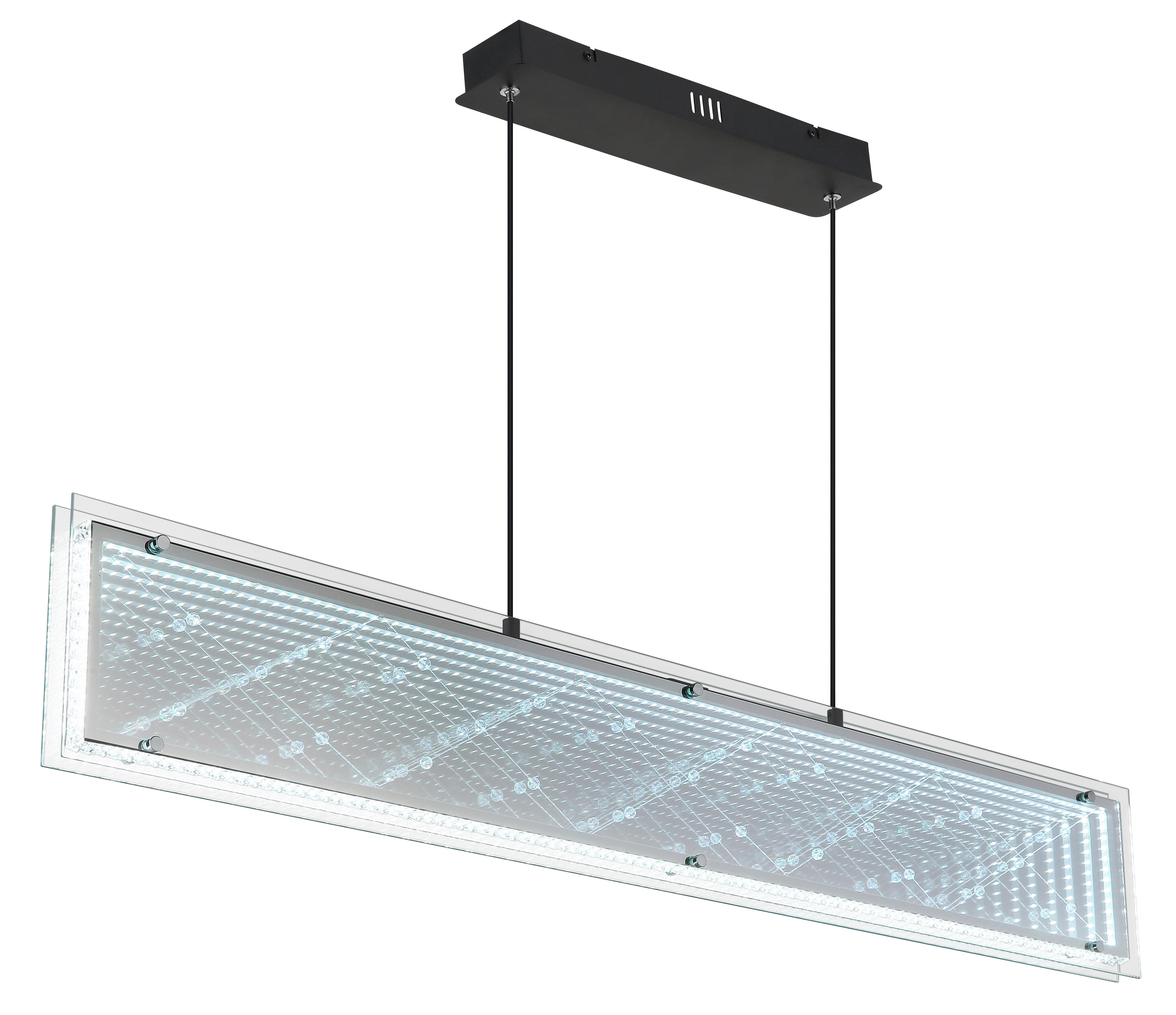 Led Viseća Svjetiljka Mirrora - prozirno/boje kroma, Design, staklo/metal (113/8/120cm) - Globo