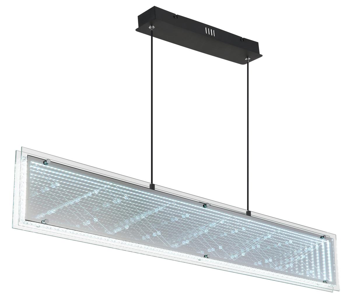 Led Viseća Svjetiljka Mirrora - prozirno/boje kroma, Design, staklo/metal (113/8/120cm) - Globo