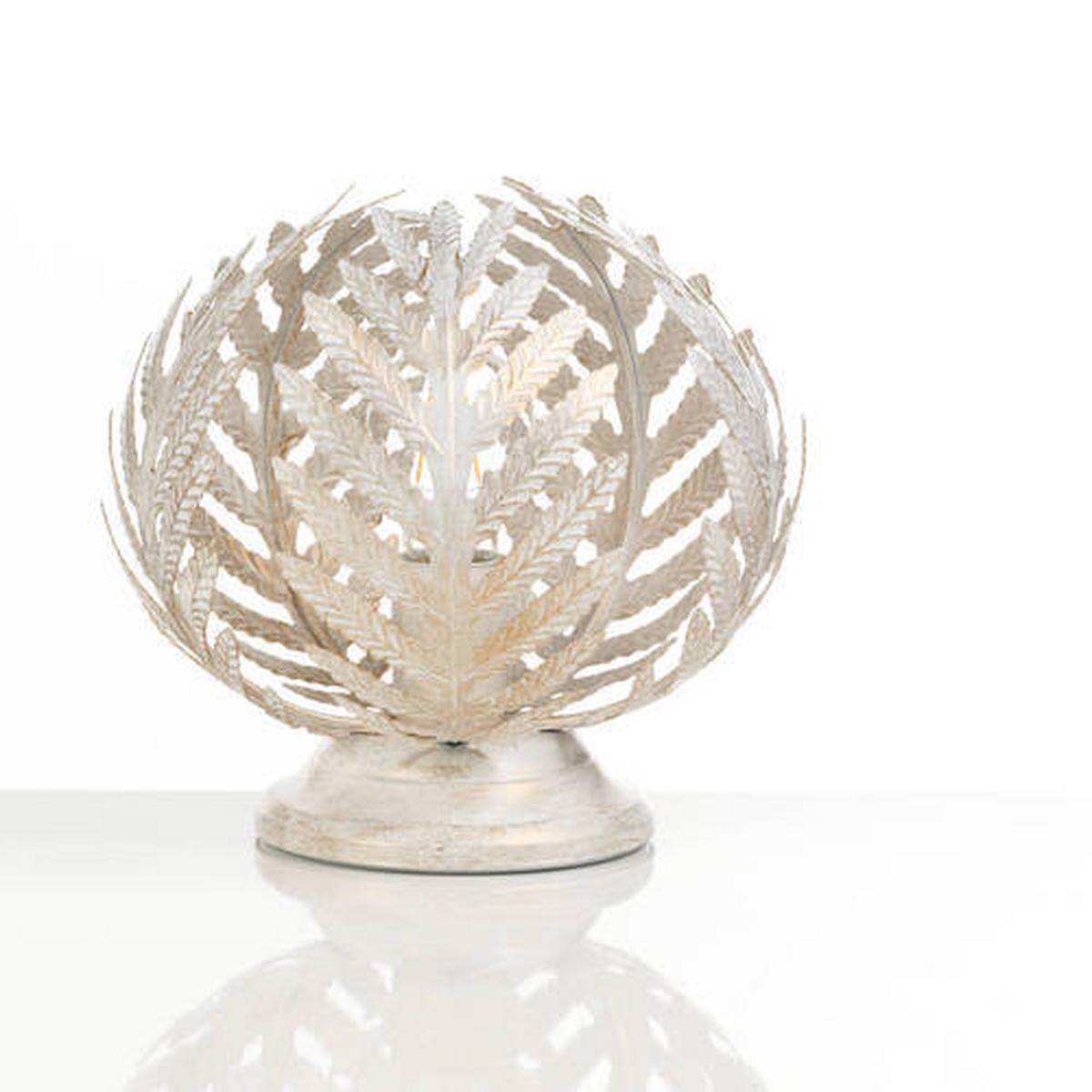 Tischleuchte Felce Avorio Weiß max. 22 Watt - Weiß, Natur, Metall (25/25cm)