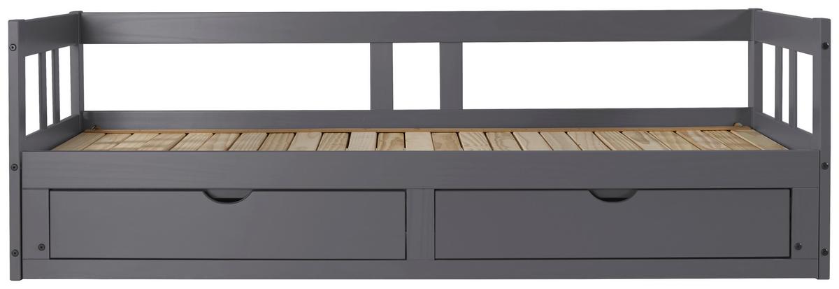 Raztegljiva Postelja Livio, Antracit, 90-180x200cm - naravne barve/antracit, Romantika, kovina/umetna masa (90-180/200cm) - MID.YOU