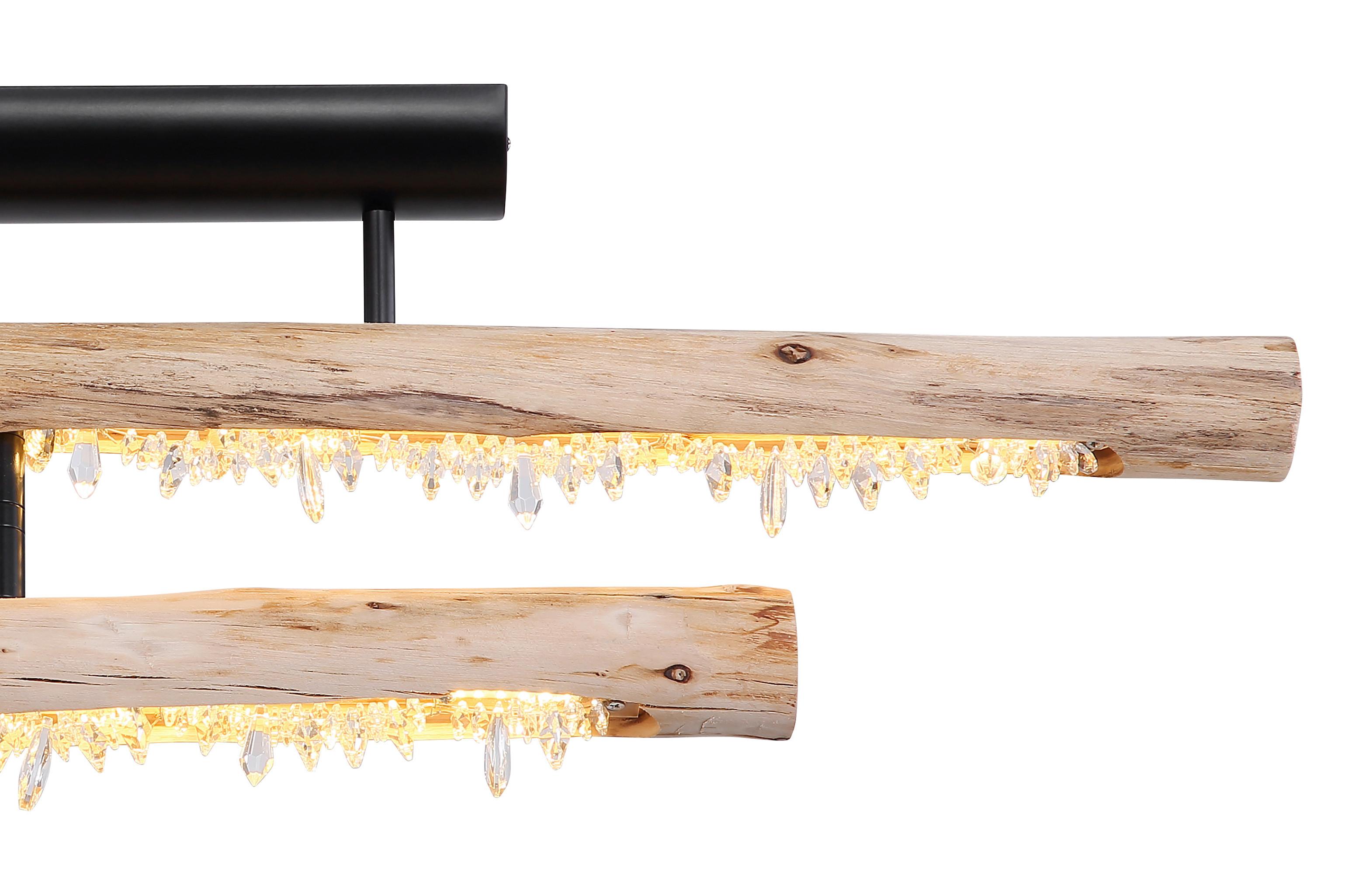 Stropna Led-svetilka 15354-30d Felicitas - črna/naravne barve, Natur, kovina/umetna masa (100/8/30cm) - Globo