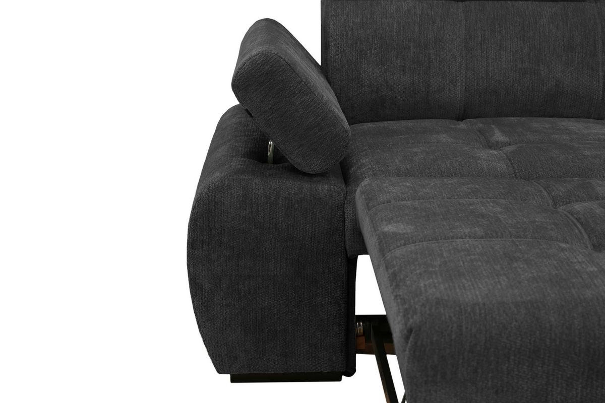 Kutna Garnitura Vegas - crna, Design, drvo/tekstil (294/173cm) - Modern Living